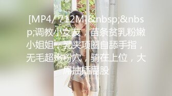 [MP4/ 712M]&nbsp;&nbsp;调教小女友，苗条贫乳粉嫩小姐姐，乳夹项圈自舔手指，无毛超嫩粉穴，骑在上位，大屌抽插屁股