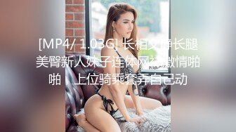 [MP4/ 1.03G] 长相文静长腿美臀新人妹子连体网袜激情啪啪，上位骑乘套弄自己动