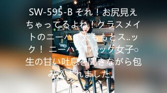 SW-595-B それ！お尻見えちゃってるよね！クラスメイトのニーハイ太ももとス..ック！ ニーハイTバック女子○生の甘い吐息を聞きながら包み込まれました。